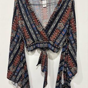 Bohemian Floral Wrap Top